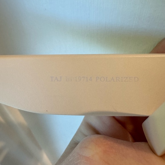 Blue Planet Unisex Cream Retro Brown Lens Taj Polarized Rectangle Sunglasses - Picture 10 of 15